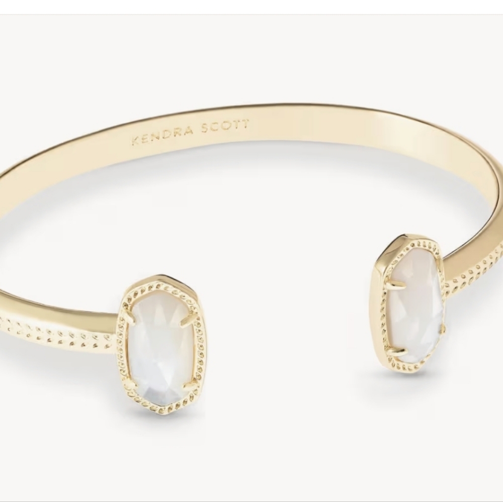 Kendra Scott Elton Gold Cuff Bracelet in Ivory Mother-of-Pearl